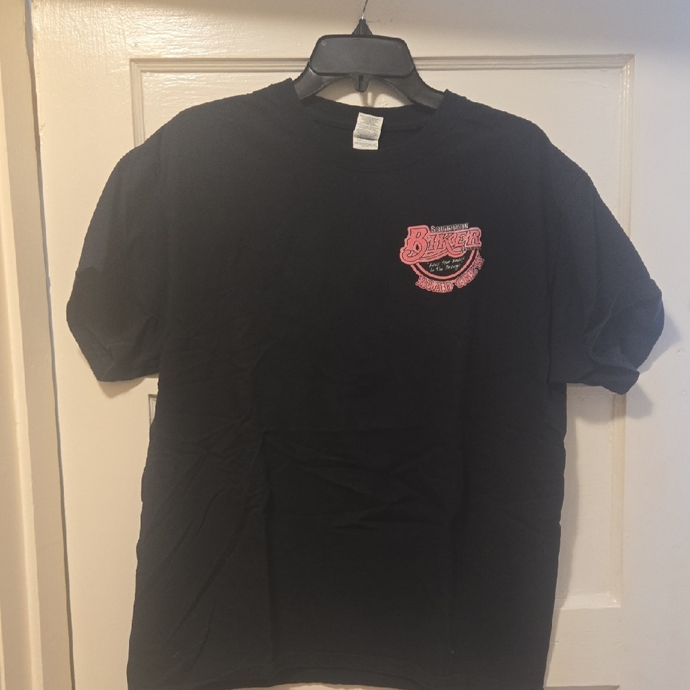 Gildan Black Tee with Pink Graphic